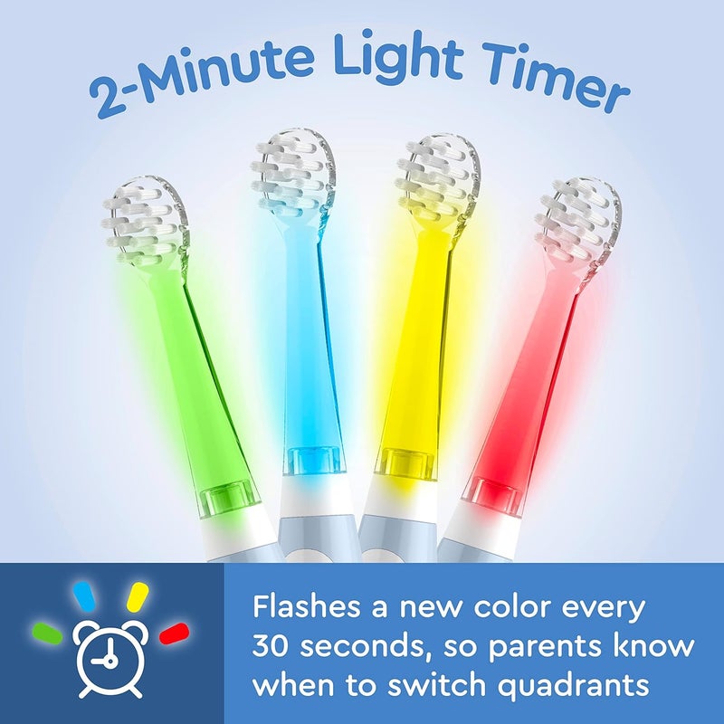 Brusheez Little Toddlers’ Sonic Toothbrush - Safe & Gentle Toothbrush for Ages 1-3 with Built-in, Light-Up 2-Minute Timer, Extra Brush Head, & Storage Base for First-Time Brushers (Kiwi The Koala) - Image 3